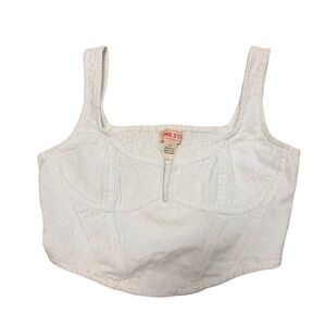 Lone Star Pride Apparel White Textured Crop Top 100% Cotton